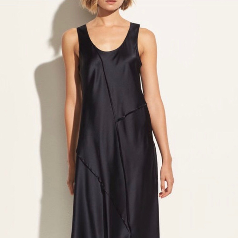 SOLD. Vince Raw Edge Tank Dress in Black